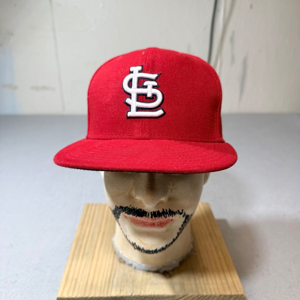 New Era St Louis Cardinals MLB‎ Baseball Cap Red Fitted Size 7 1/8 Authentic
